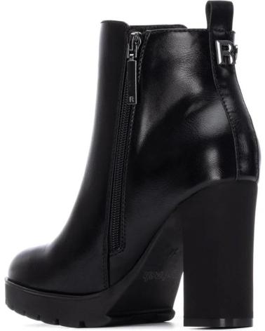 BOTTINE REFRESH 17292901 NOIRE À FERMETURE ÉCLAIR ET TALON LARGE NEGRO