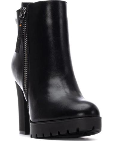 BOTTINE REFRESH 17292901 NOIRE À FERMETURE ÉCLAIR ET TALON LARGE NEGRO