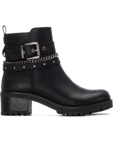 REFRESH BIKER-STIEFELETTE 172918 SCHWARZ MIT NIETEN UND KETTE NEGRO