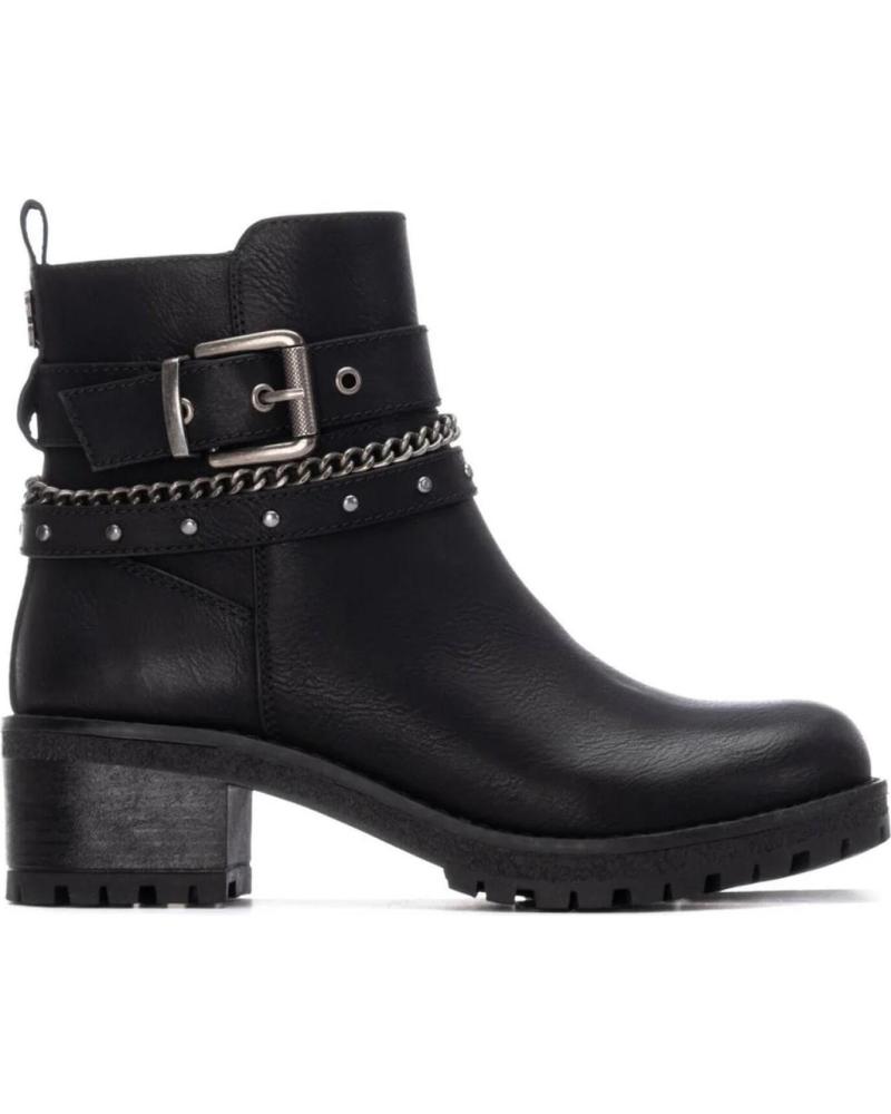 REFRESH BIKER-STIEFELETTE 172918 SCHWARZ MIT NIETEN UND KETTE NEGRO