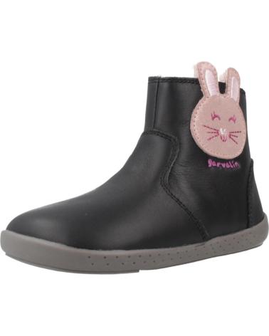GARVALÍN BOTTINES BAREFOOT 251301 SOFT NOIRES AVEC ORNEMENT LAPIN NEGRO