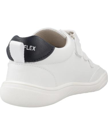 SAPATILHAS DESPORTIVAS RESPEITOSAS PIRUFIN PIRUFLEX PF6001 BRANCAS COM VELCRO DUPLO E DETALHES AZUL-MARINHO BLANCO Y AZUL