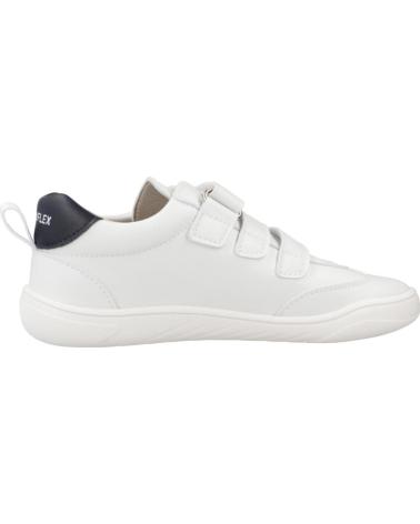 SAPATILHAS DESPORTIVAS RESPEITOSAS PIRUFIN PIRUFLEX PF6001 BRANCAS COM VELCRO DUPLO E DETALHES AZUL-MARINHO BLANCO Y AZUL