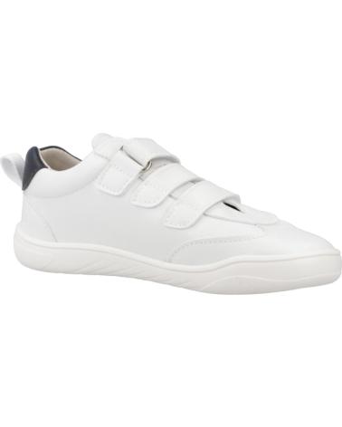 SAPATILHAS DESPORTIVAS RESPEITOSAS PIRUFIN PIRUFLEX PF6001 BRANCAS COM VELCRO DUPLO E DETALHES AZUL-MARINHO BLANCO Y AZUL