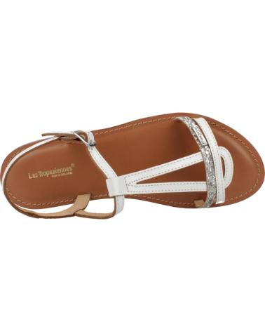 LES TROPEZIENNES BADA - SANDALES HABILLÉES BLANCHES ET ARGENTÉES BLNCRGNT