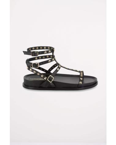 LES TROPEZIENNES CHOUDALIE - SCHWARZE SANDALEN MIT NIETEN NOIR
