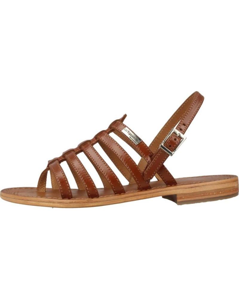 SANDALES LES TROPEZIENNES HERISSON EN CUIR MARRON TAN TAN