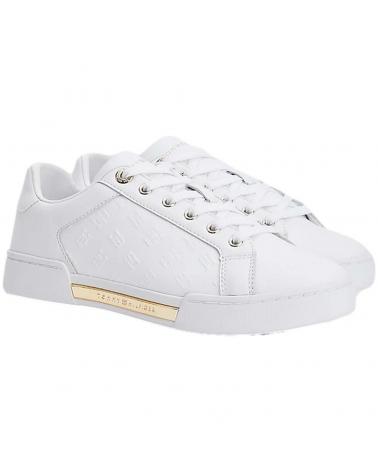 Sportschuhe TOMMY HILFIGER  für Damen ZAPATILLAS EMBOSSED MONOG  BLACK WHITE-GOLD