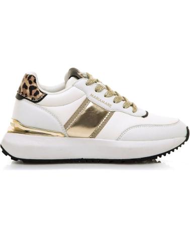 TÊNIS CASUAIS MARIA MARE 63661 BRANCOS COM DETALHES DOURADOS E ESTAMPA ANIMAL BLANCO