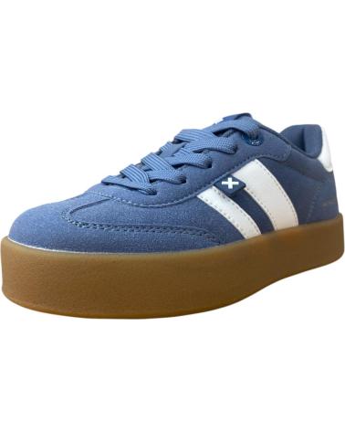 SNEAKER XTI 151360 AZUL CON BANDAS BLANCAS Y SUELA CARAMELO AZUL