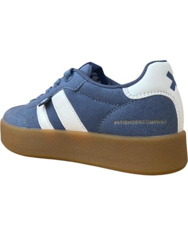 SNEAKER XTI 151360 AZUL CON BANDAS BLANCAS Y SUELA CARAMELO AZUL