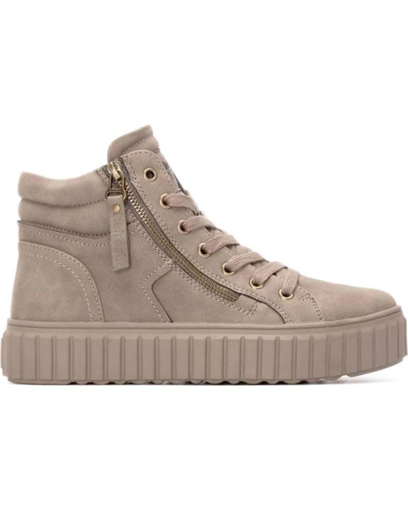REFRESH BOTINES SNEAKER BEIGE 172891 CON PLATAFORMA Y CREMALLERA LATERAL BEIGE