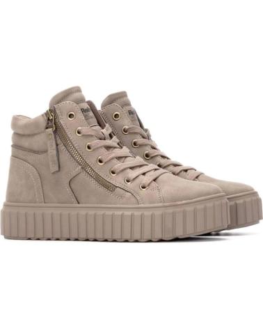 REFRESH BOTINES SNEAKER BEIGE 172891 CON PLATAFORMA Y CREMALLERA LATERAL BEIGE