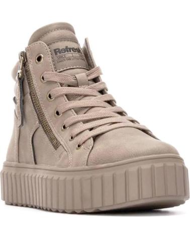 REFRESH BOTINES SNEAKER BEIGE 172891 CON PLATAFORMA Y CREMALLERA LATERAL BEIGE