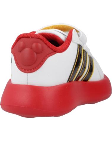 SAPATILHAS ADIDAS GRAND COURT 2.0 CF I MICKEY DISNEY BRANCAS COM DETALHES VERMELHOS E PRETOS BLANCO