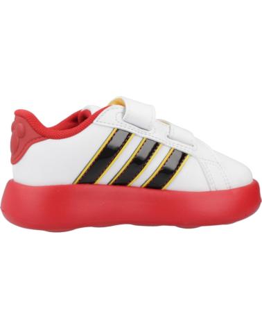 SAPATILHAS ADIDAS GRAND COURT 2.0 CF I MICKEY DISNEY BRANCAS COM DETALHES VERMELHOS E PRETOS BLANCO