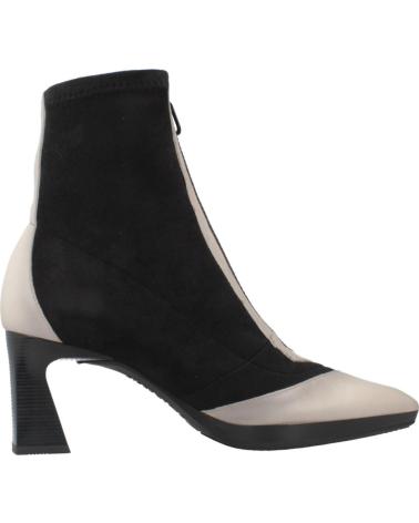 BOTTINES HISPANITAS ATLANTA BHI254186 BICOLORES BEIGE ET NOIR AVEC FERMETURE ÉCLAIR FRONTALE CREAM