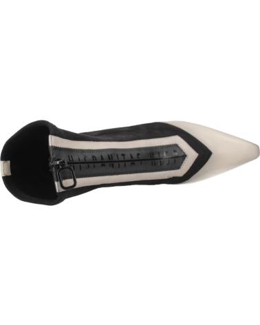 BOTTINES HISPANITAS ATLANTA BHI254186 BICOLORES BEIGE ET NOIR AVEC FERMETURE ÉCLAIR FRONTALE CREAM