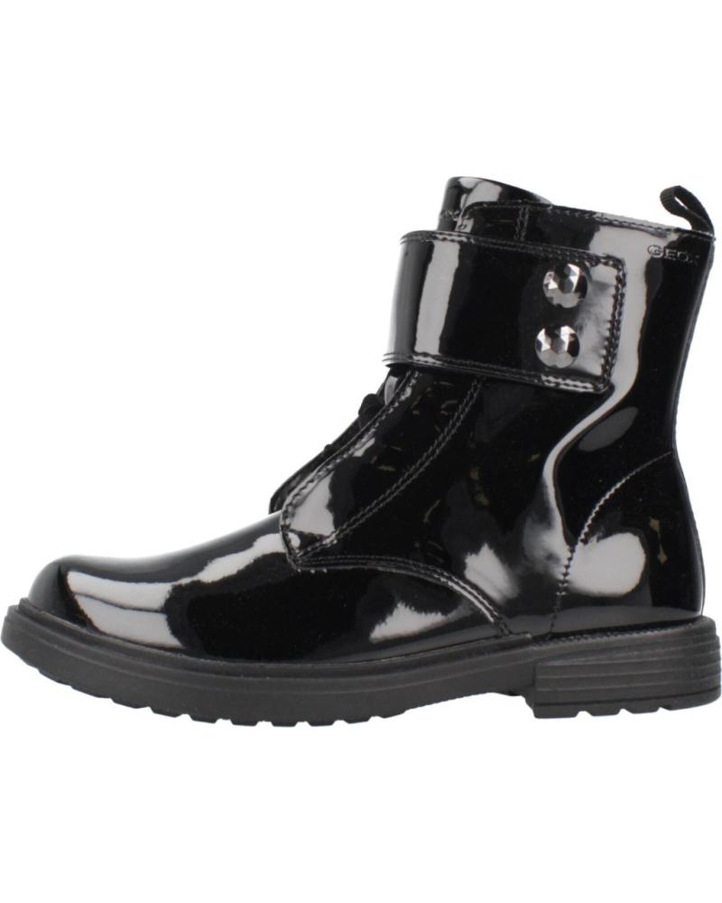 GEOX ECLAIR GIRL C9999 PATENT BLACK BOOTS FOR GIRLS C9999