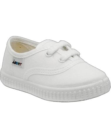 ZAPATILLAS JAVER LONA BLANCAS CON VELCRO MODELO VICTORIA 60 BLANCO