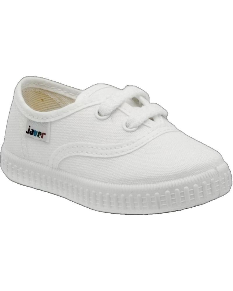 ZAPATILLAS JAVER LONA BLANCAS CON VELCRO MODELO VICTORIA 60 BLANCO