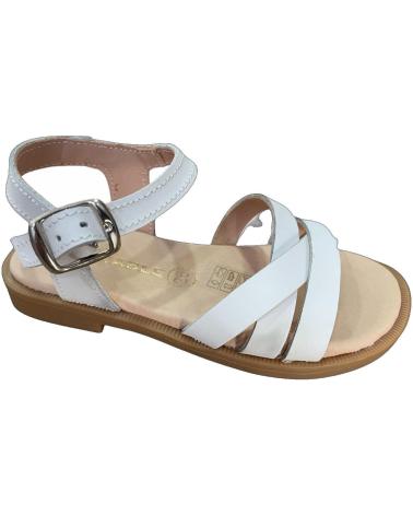 SANDALIA DE PIEL BLANCA EL CABALLITO 50452 BLANCO