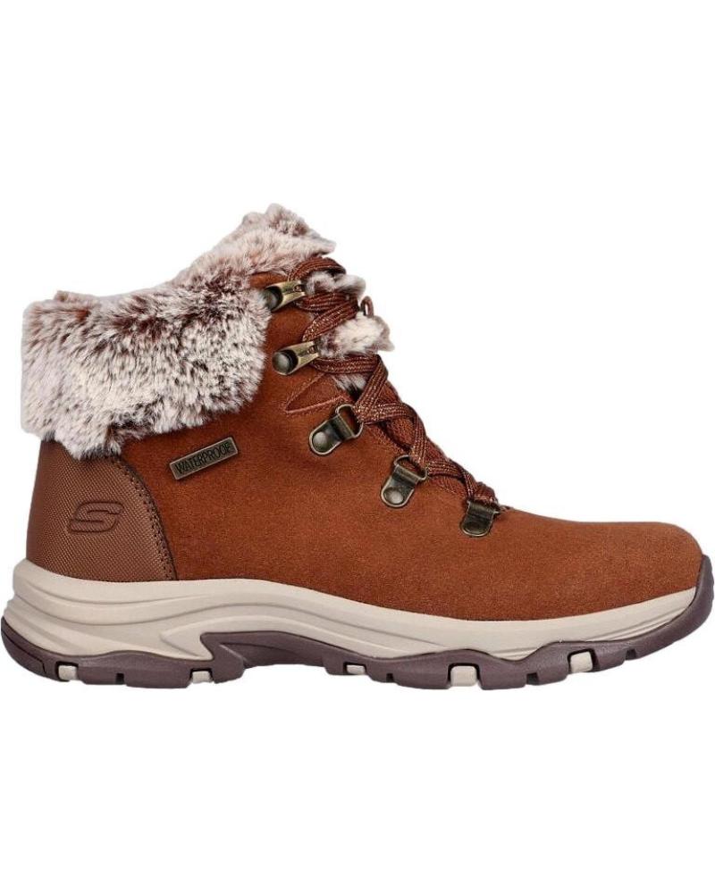 SKECHERS TREGO FALLS FINEST 167178 BROWN HIKING BOOTS WITH FUR LINING MARRóN