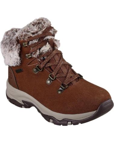 SKECHERS TREGO FALLS FINEST 167178 BROWN HIKING BOOTS WITH FUR LINING MARRóN