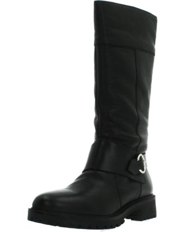GEOX D HOARA BLACK HIGH BOOTS WITH DECORATIVE BUCKLE C9999 C9999