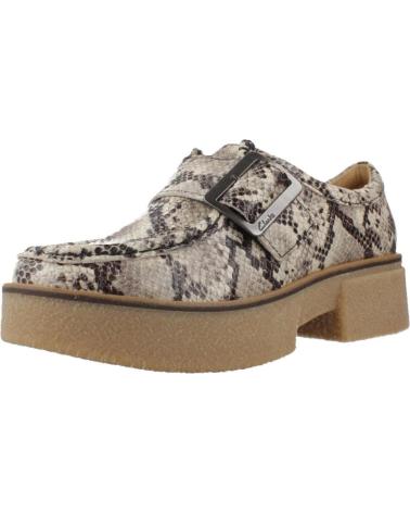 CLARKS LINO MONK ANIMAL PRINT GREYSNAKE LOAFERS GREYSNAKE