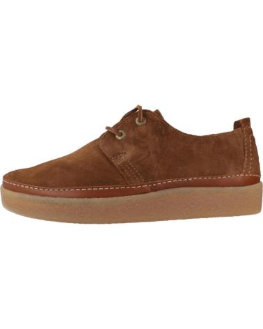 CLARKS CLARKWOOD LOW - SCARPE STRINGATE IN CAMOSCIO MARRONE COLA