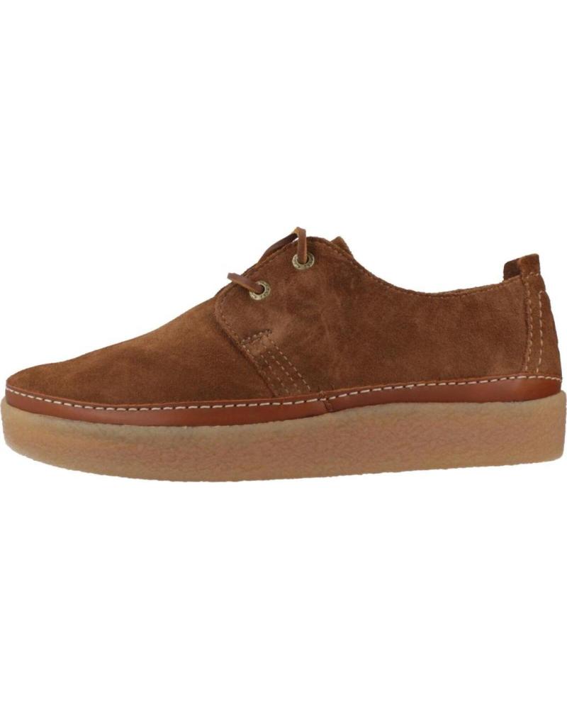 CLARKS CLARKWOOD LOW - SCARPE STRINGATE IN CAMOSCIO MARRONE COLA