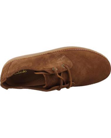 CLARKS CLARKWOOD LOW - SCARPE STRINGATE IN CAMOSCIO MARRONE COLA