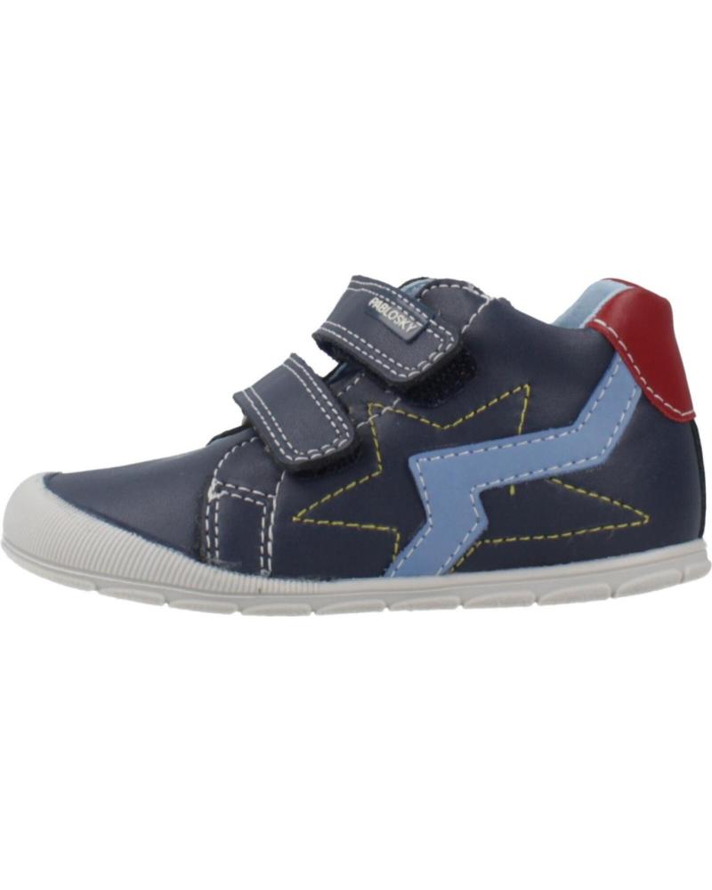 PABLOSKY BOTINES 059620 DE PIEL CON VELCROS - AZUL MARINO AZUL