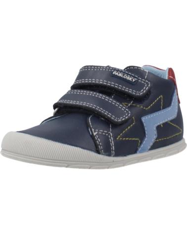 PABLOSKY BOTINES 059620 DE PIEL CON VELCROS - AZUL MARINO AZUL