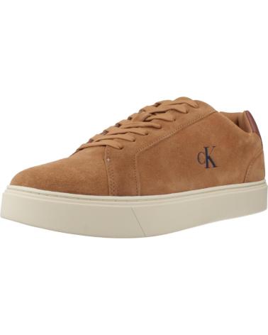 CALVIN KLEIN ZAPATILLAS CLASSIC CUPSOLE LACE-UP YM01434 DE CUERO MARRÓN CUERO