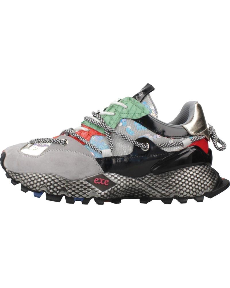EXE 8830-2E LEDER MULTICOLOR GRAU GRÜN SNEAKER LEATHER GREY GREEN