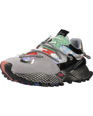 EXE 8830-2E LEDER MULTICOLOR GRAU GRÜN SNEAKER LEATHER GREY GREEN