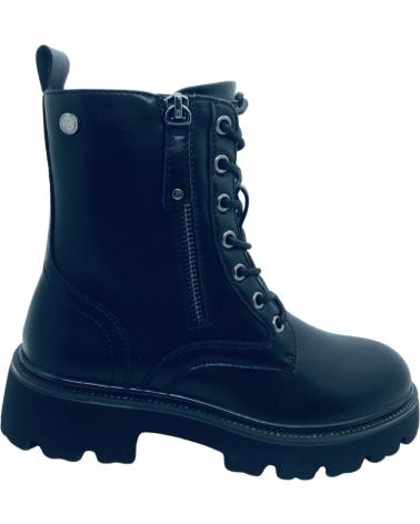 XTI BIKER STYLE ANKLE BOOT WITH ZIP AND LACES BLACK 14442802 NEGRO