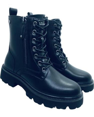 XTI BIKER STYLE ANKLE BOOT WITH ZIP AND LACES BLACK 14442802 NEGRO