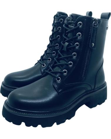 XTI BIKER STYLE ANKLE BOOT WITH ZIP AND LACES BLACK 14442802 NEGRO