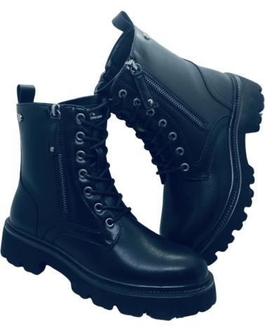 XTI BIKER STYLE ANKLE BOOT WITH ZIP AND LACES BLACK 14442802 NEGRO