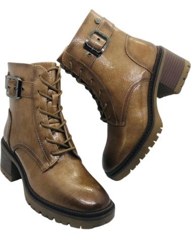 XTI 144275 BEIGE ANKLE BOOT WITH HEEL, LACES AND BUCKLE BEIGE