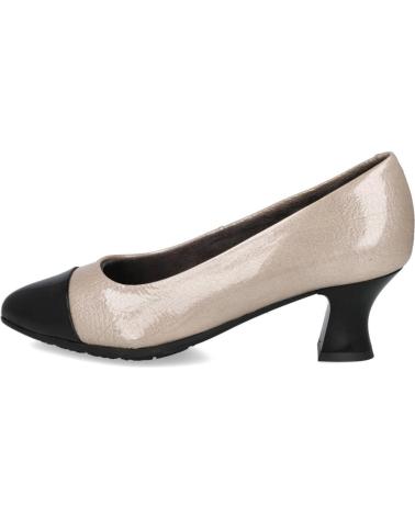 PITILLOS 10850 DÉCOLLETÉ BICOLORE NERO E PIETRA CON TACCO CHUPETE NEGRO - PIEDRA