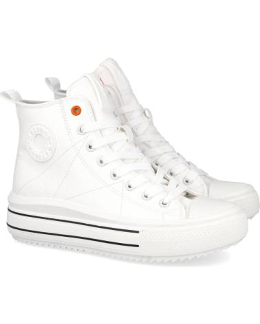 REFRESH 172939 WHITE FAUX LEATHER HIGH-TOP SNEAKERS BLANCO