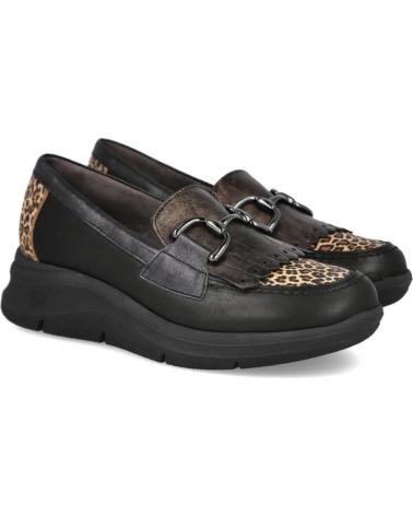 PITILLOS 10753 MOCASINES NEGROS CON DETALLE ANIMAL PRINT NEGRO