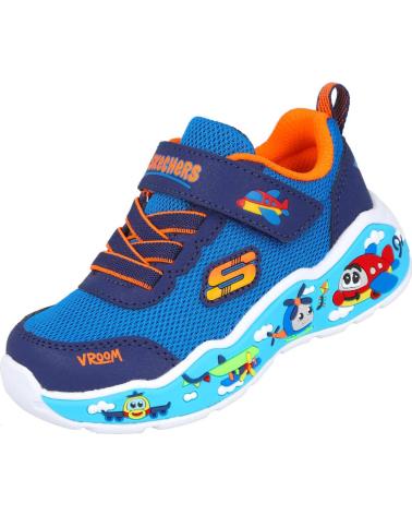 SKECHERS PLAY SCENE 407312N - KIDS' BLUE LED LIGHT-UP SNEAKERS AZUL