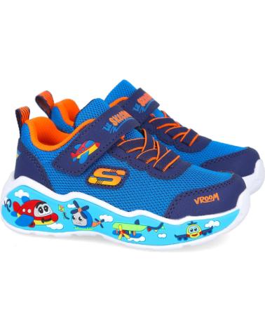 SKECHERS PLAY SCENE 407312N - KIDS' BLUE LED LIGHT-UP SNEAKERS AZUL