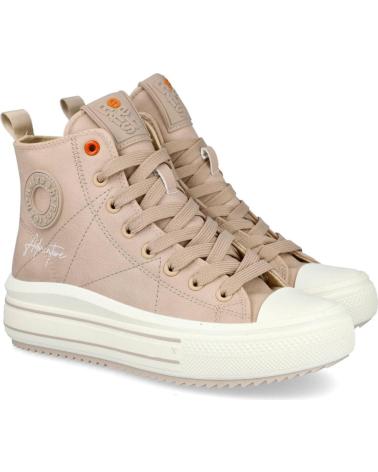 BASKETS MONTANTES REFRESH 172939 SIMILICUIR BEIGE BEIG