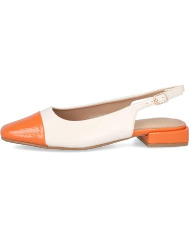 L&R SHOES S-5023 BALLERINE DÉCOLLETÉE BICOLORE ORANGE ET BLANC BOUT CARRÉ NARANJA